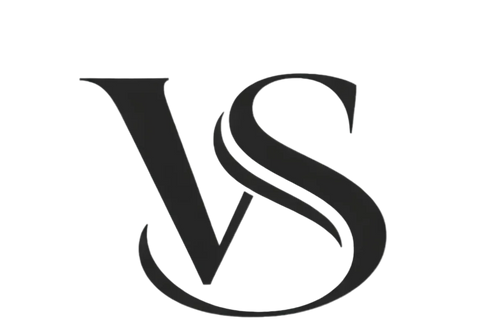 Black 'VS' logo on a white background